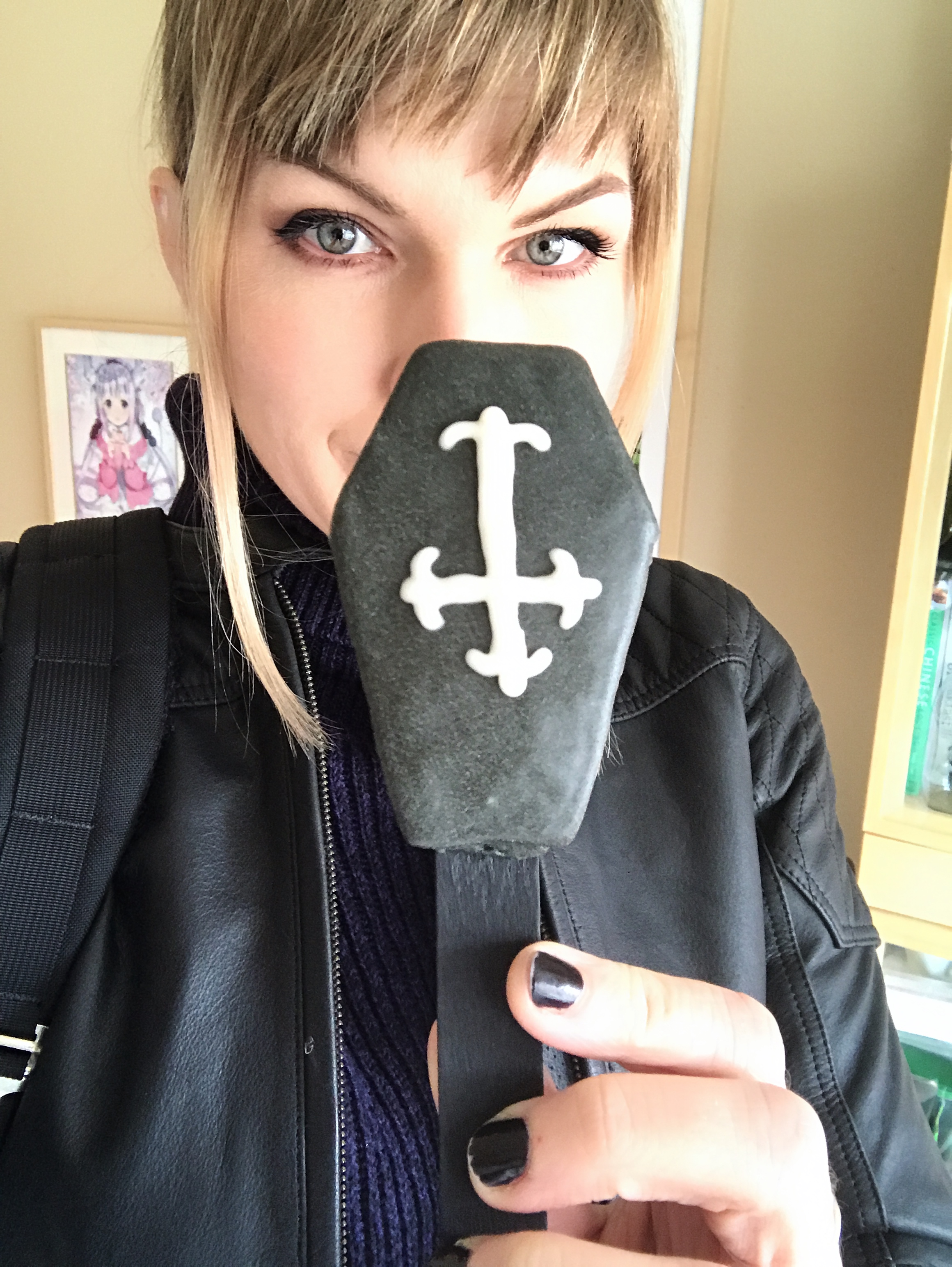 Jessica with her Vegan Coffin Cake Wands