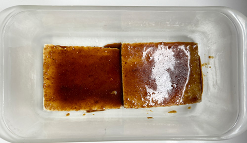 making fewer vegan ham slices in a bread loaf pan