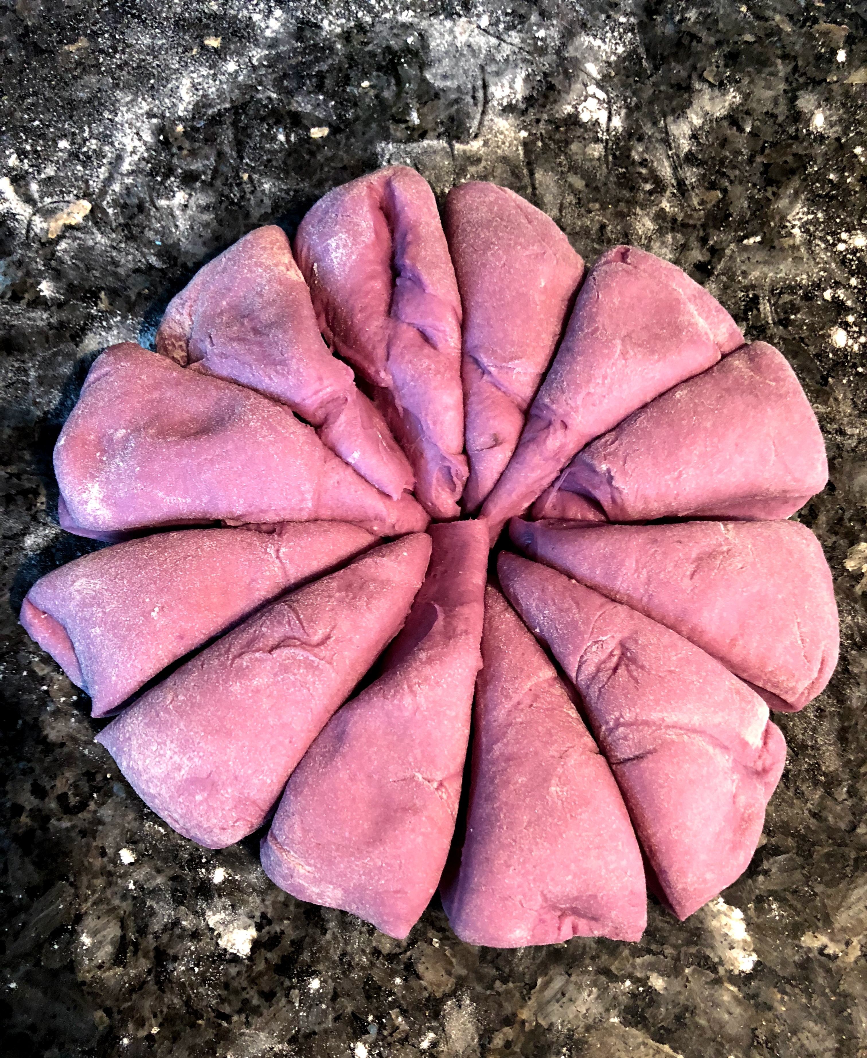 purple dough for vegan pokemon steamed buns