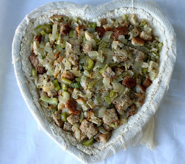 Tofu and stuffing for vegan thanksgiving